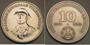 GERMANY (DDR) 10 Mark 1976 A - 20th Anniver. National People's Army - aUNC -269*