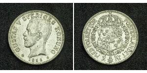 2 Krone Svezia Argento Gustavo V di Svezia (1858 - 1950)