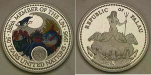 PALAU 1 Dollar 1995 Proof - Cu-Ni - 50th Anniversary of United Nations - 1043 *