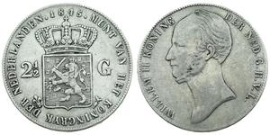 2 1/2 Гульден Нідерланди Срібло William II of the Netherlands (1792 - 1849)