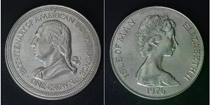 ISLE OF MAN 1 Crown 1976 - Copper/Nickel - American Independence - aUNC - 2022