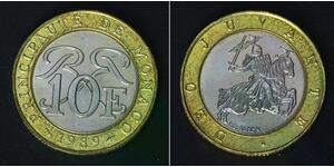 10 Franc Monaco (1297 - )  Rainier III. (Monaco)