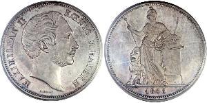 2 Thaler Royaume de Bavière (1806 - 1918) Argent Maximilien II de Bavière(1811 - 1864)