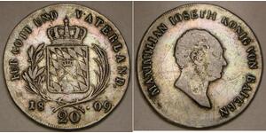 BAVARIA (German Kingdom) 20 Kreuzer 1809 - Silver 0.583 - VF - 4123 *