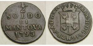 MANTUA (Italian Duchy) 1/2 Soldo 1793 - Copper - Franz II. - VF+ - 1971 *