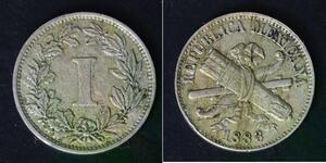 MEXICO 1 Centavo 1883 - Copper/Nickel - VF - 4487