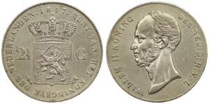 Netherlands - 2-1/2 Gulden 1847 - Nice Quality, Willem II