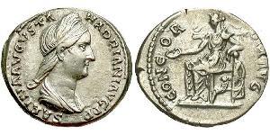 1 Denarius Römische Kaiserzeit (27BC-395) Silber Vibia Sabina (83-137)
