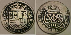 CATALONIA (SPAIN) 2 Reales 1711 - Silver 0.931 - Carlos III. (Pretender) - 1637*