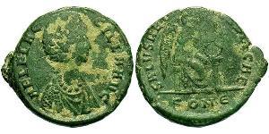 1 Фолліс /  AE2 Римська імперія (27BC-395) Бронза Элія Флацилла (?-385)