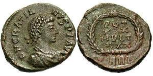 1 Follis /  AE4 Imperio romano de Occidente (285-476) Bronce Graciano (359-383)