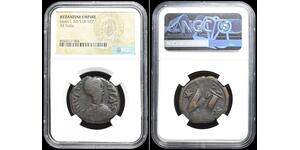BYZANTINE. Justin I, AD 518-527.  Follis, NGC Certified