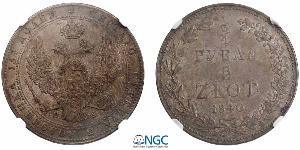 Poland XIX century Polen/Poland Poland XIX century. 3/4 ruble = 5 zloty 1840 MW, Warsaw, NGC MS63 highest note in the world Waga/Weight: , Metal: Ag, Średnica/diameter: 32,0 mm, Stan zachowania/c ...