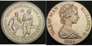 ISLE OF MAN 1 Crown 1984 - Summer Olympics Athletics - aUNC - 2082 