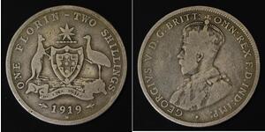 AUSTRALIA 1 Florin 1919 M - Silver 0.925 - George V. - 1481