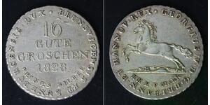 HANNOVER 16 Gute Groschen 1828 - Silver 0.993 - Georg IV. - VF - 3401