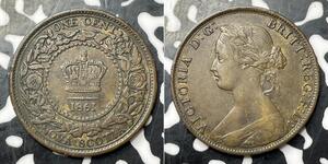 1861 Nova Scotia Large Cent Lot#JZ498 Nice!