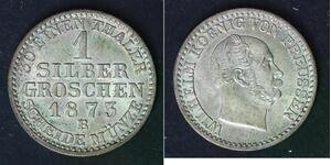 PRUSSIA 1 Groschen 1873 A - Silver 0.222 - Wilhelm I. - aUNC - 1045