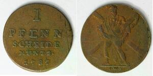 BRUNSWICK LUNEBURG CALENBERG HANNOVER 1 Pfenning 1787 IWS - George III. - 1215