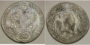 AUSTRIA 20 Kreuzer 1805 E - Silver 0.583 - Franz II. (I.) - VF - 3475 *