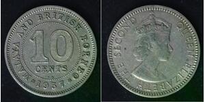 MALAYA AND BRITISH BORNEO 10 Cents 1957 KN - Copper/Nickel - Elizabeth II - 4613