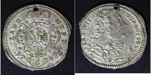 BRANDENBURG ANSBACH 6 Kreuzer 1748 - Silver - Karl Wilhelm Friedrich - 908
