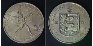 GUERNSEY 25 Pence 1972 - Copper/Nickel - Wedding - Elizabeth II. - aUNC - 689