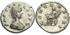 1 Denarius Römische Kaiserzeit (27BC-395) Silber Fulvia Plautilla (189-212)