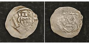  
 1404-1417, Bishops of Regensburg. Medieval Silver Key-Pfennig (Schlüsselpfennig) Coin. XF/F-VF!   Mint Period: 1384-1417  Reference: Emmerig 249-250.  Denomination: Key Pfennig (Schlüsselpfenn ...