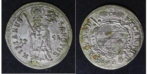 WURZBURG 1 Schilling (6 Neue Pfennige) 1751 - Billon - Karl Philipp - VF - 1043
