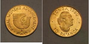TONGA 10 Paanga 1980 - Gold 0.917 - F. A. O. / Rural Women's Advancement - 131 *