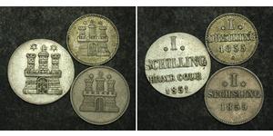  
 
  
 

 
 1855/1851, Hamburg (Free City). Silver 3 & 6 Pfennig + Shilling Coins. 3pcs! 
  
 Condition: VF-XF! Mint Years: 1855 / 1855 / 1851 Denomination: Dreiling (3 Kreuzer) / Sechsling  ...
