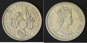 BRITISH CARIBBEAN TERRITORIES 50 Cents 1965 - Copper/Nickel - VF - 1451