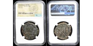 BYZANTINE. Justinian I, AD 527-565.  Follis, NGC Certified