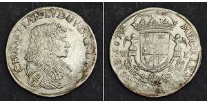  
 
     
 1676, Mecklenburg-Schwerin, Christian Louis I. Silver 2/3 Thaler Coin. aXF- 
    
 Mint Year: 1676 Mint Place: Domitz    Denomination: 2/3 Taler Mint Mater: Werner Eberhardt (WE)  Refe ...