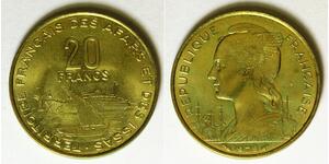 FRENCH AFARS & ISSAS 20 Francs 1975 (a) - Aluminum/Bronze - aUNC - 3694