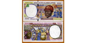 Central African Republic, States, 5000 Francs, 1999, P-304F, aUNC - UNC