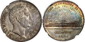 2 Thaler 巴伐利亞王國 (1806 - 1918) 銀 马克西米利安二世 (巴伐利亚国王)