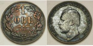 SWEDEN 1 Ore 1870 - Bronze - Carl XV. - VF - 2992 *