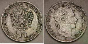 AUSTRIA 1/4 Florin 1862 A - Silver 0.52 - Franz Joseph I. - VF/XF - 3222 *
