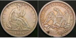 UNITED STATES 1/2 Dollar 1846 O - Silver .900 - VF - 3339 