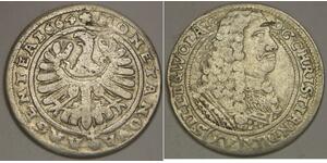 SILESIA LIEGNITZ BRIEG 15 Kreuzer 1664 - Silver - Christian - VF+ - 3002 *