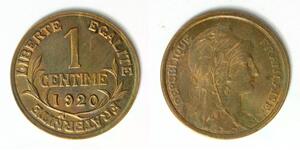FRANCE 1 Centime 1920 - Bronze - VF - 4175