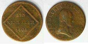 SALZBURG (Austrian Archbishopric) 1 Kreuzer 1805 - Copper - Ferdinand - 518
