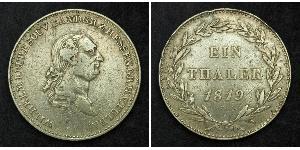   1819, Hesse-Cassel, William I. Large Silver Thaler Coin. VF Mint Year: 1819 Denomination: Thaler References: KM-568 ($150 in VF!) Condition: Few edge hits and numerous circulation marks, otherw ...