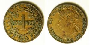 EAST AFRICA PROTECTORATE 1 Pice 1898 - Bronze - Victoria - VF- - 1565