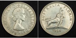  
  1954, Australia, Elizabeth II. Nice Silver 