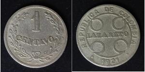 COLOMBIA 1 Centavo 1921 RH - Copper/Nickel - VF- - 3455