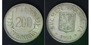FINLAND 200 Markkaa 1957 H - Silver 0.500 - XF - 767