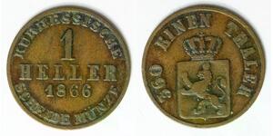 HESSE-CASSEL (German State) 1 Heller 1866 - Copper - Friedrich Wilhelm - 1091